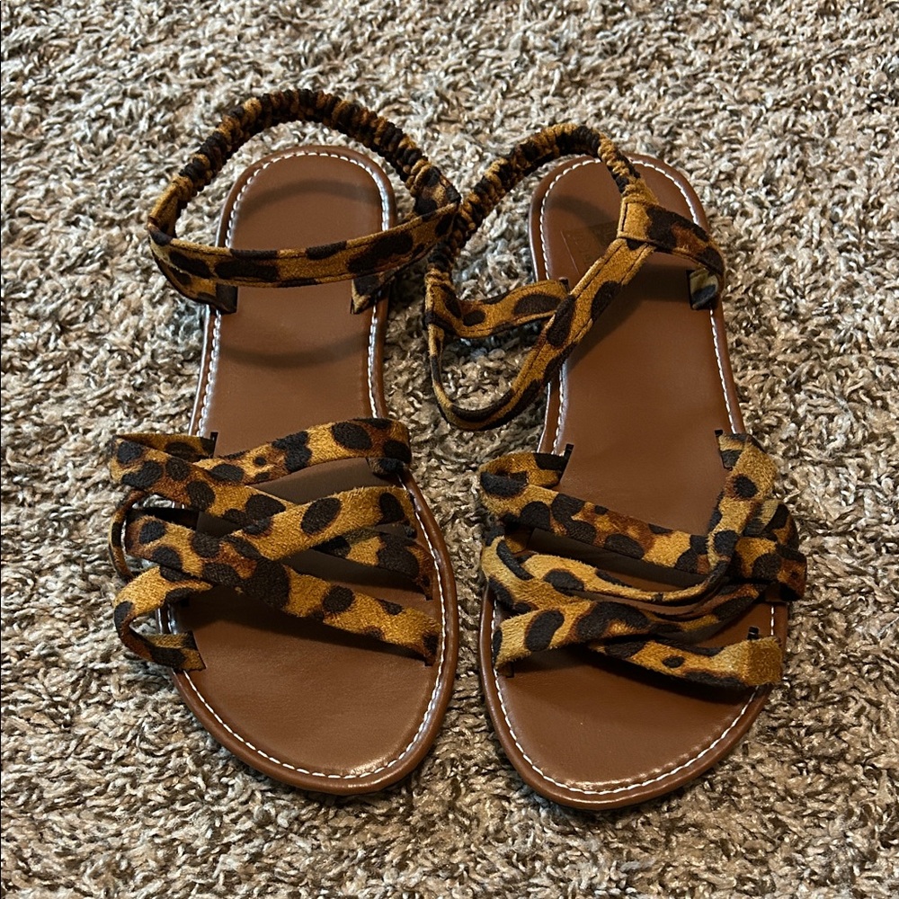 Leopard Print Strappy Sandals